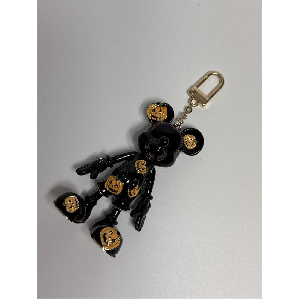 Disney Mickey Mouse Black Orange Jack-O-Lanterns Keychain Charm Baublebar NIB - Picture 4 of 5
